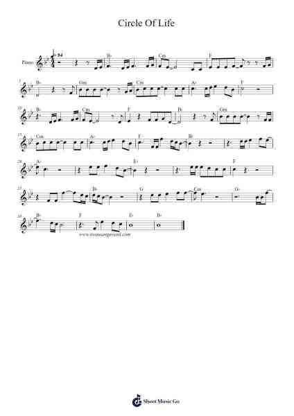 Circle Of Life Sheet Music by Elton John-Arr.Bownio Elroytier