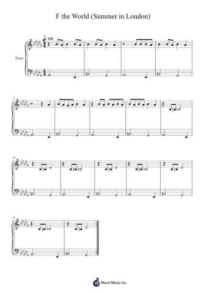 F the World (Summer in London) Sheet Music by Brent Faiyaz-Arr.Stechill Argale