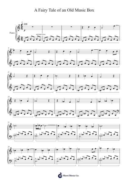 A Fairy Tale of an Old Music Box Sheet Music by Wiktor Zychla-Arr.Jefgiles Greren