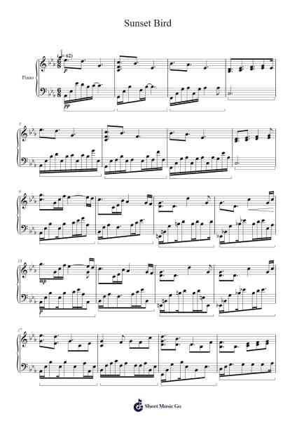 Sunset Bird Notas de música por Yiruma-Arr.Hawroll Quilrel