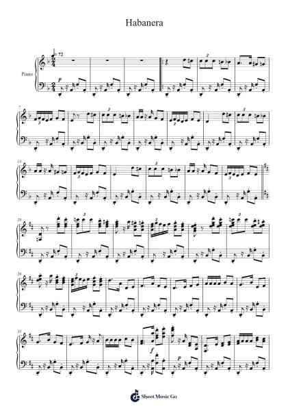 Habanera from Carmen Sheet Music by Georges Bizet-Arr.Dougtin Vashop
