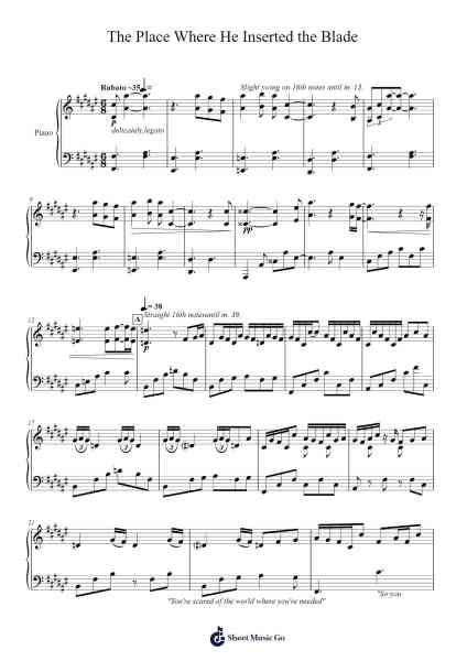 The Place Where He Inserted the Blade Sheet Music by Black Country, New Road-Arr.Fordtodd