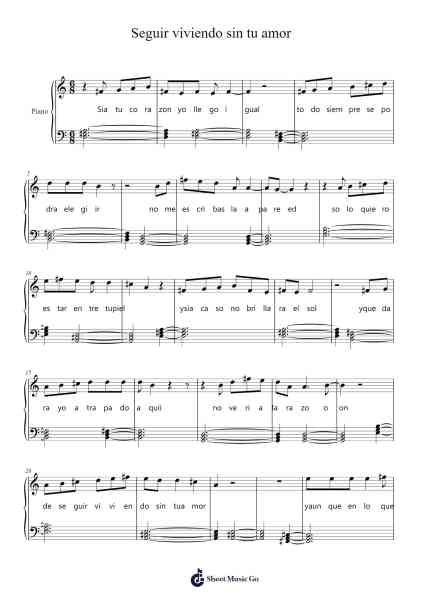 Seguir viviendo sin tu amor Sheet Music by Luis Alberto Spinetta-Arr.Nanzie