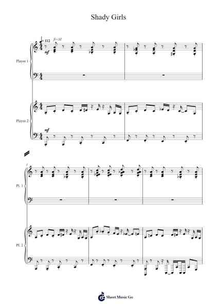 Shady Girls Sheet Music by Mitsukiyo-Arr.Backpert Poexon