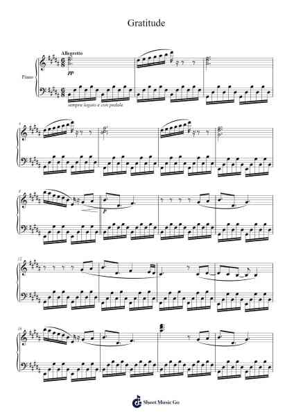 Gratitude Sheet Music by Brandon Lake-Arr.Natmatt