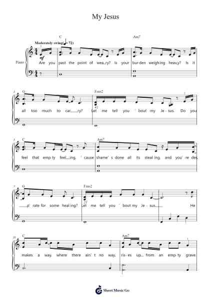 My Jesus Sheet Music by Anne Wilson-Arr.Churwalsh
