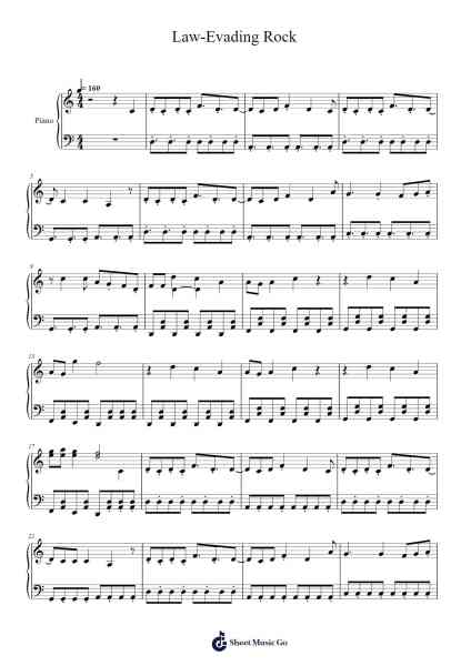 Law-Evading Rock Sheet Music by Kei-Arr.Kelniell Bircer