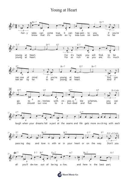 Young at Heart Sheet Music by Frank Sinatra-Arr.Springgene