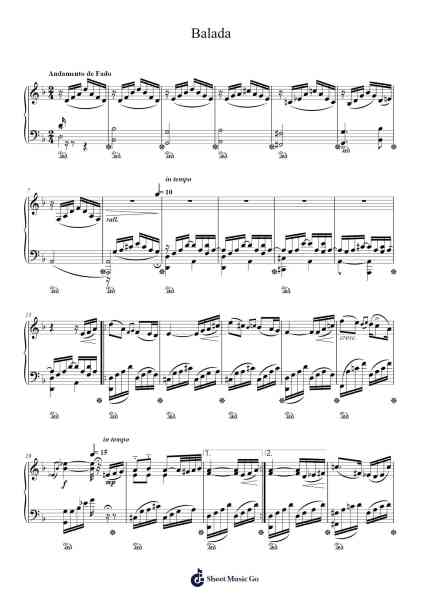 Balada Sheet Music by Militão Coelho-Arr.Trollfax