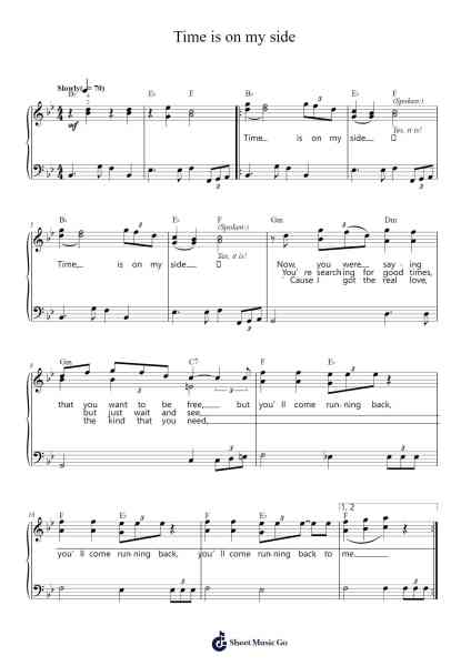Time is on my side Sheet Music by The Rolling Stones-Arr.Vingai Parryl