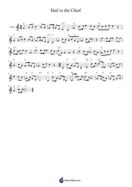 Hail to the Chief Sheet Music by James Sanderson-Arr.Judmons Bairdchel