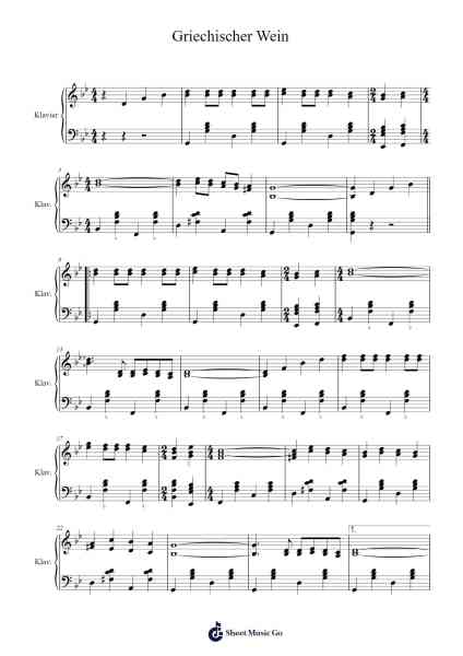 Griechischer Wein Notenblatt von Udo Jürgens-Arr.Cusnow Noahlis