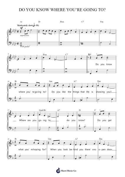 Do You Know Where You're Going To? Sheet Music by Diana Ross/The Supremes/Michael McDonald-Arr.Shawstuart Bergwar