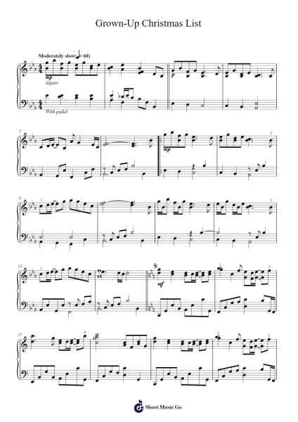 Grown-Up Christmas List Sheet Music by Amy Grant-Arr.Saxbraith