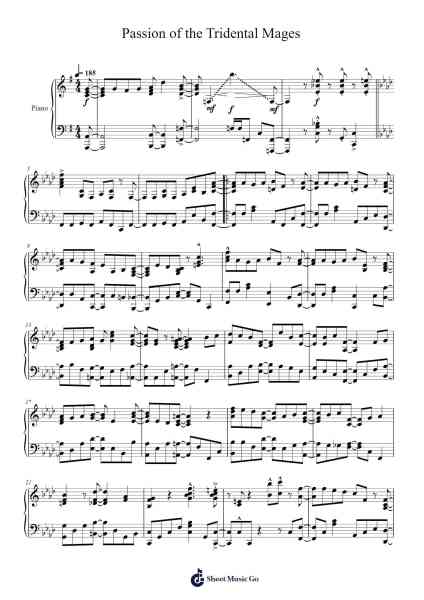 Passion of the Tridental Mages Sheet Music by Hirokazu Ando-Arr.Everbloor Frankrl
