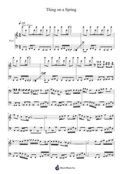 Thing on a Spring Sheet Music by Rob Hubbard-Arr.Sanmott Leomick
