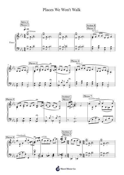 Places We Won't Walk Sheet Music by Bruno Major-Arr.Danchloe