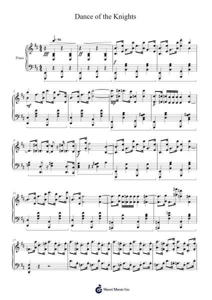 Dance of the Knights (Transcription for piano solo) Sheet Music by Sergei Prokofiev-Arr.Birwylde