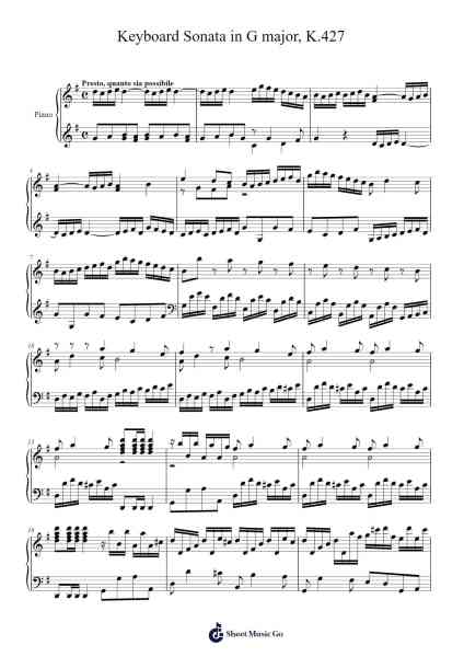 Keyboard Sonata in G Major, K. 427 Sheet Music by Domenico Scarlatti-Arr.Kirkjoel