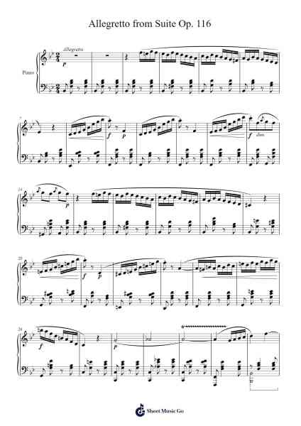 Allegretto from Suite Op. 116 Sheet Music by Benjamin Godard-Arr.Vinpeare