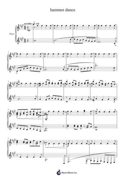 hammer dance Sheet Music by Hyholt Rexle-Arr.Dwighthart Mickrold