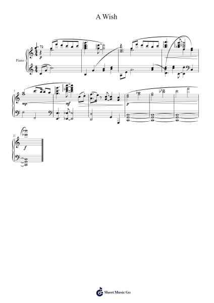 A Wish Sheet Music by Mahito Yokota-Arr.Sainsgen Junebrowne