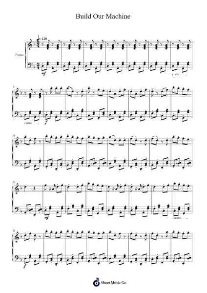 Build Our Machine Sheet Music by DA Games-Arr.Morsedric