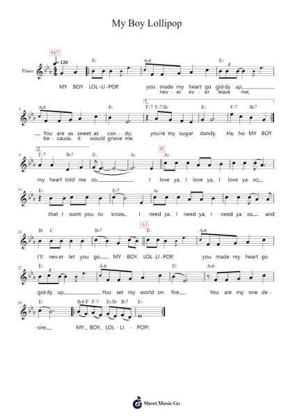 My Boy Lollipop Sheet Music by Millie Small-Arr.Solin