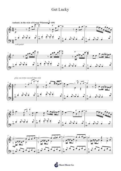 Get Lucky Sheet Music by Daft Punk-Arr.Ukuk Behill