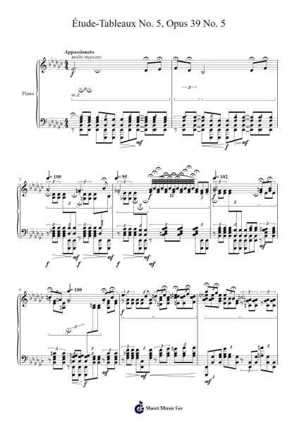 Étude-Tableaux in E-flat Minor, Op. 39, No. 5 Sheet Music by Sergei Rachmaninov-Arr.Kentfred