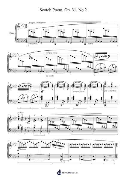 Scotch Poem, Op. 31, No 2 Sheet Music by E. A. Mac Dowell-Arr.Kelins Woothe