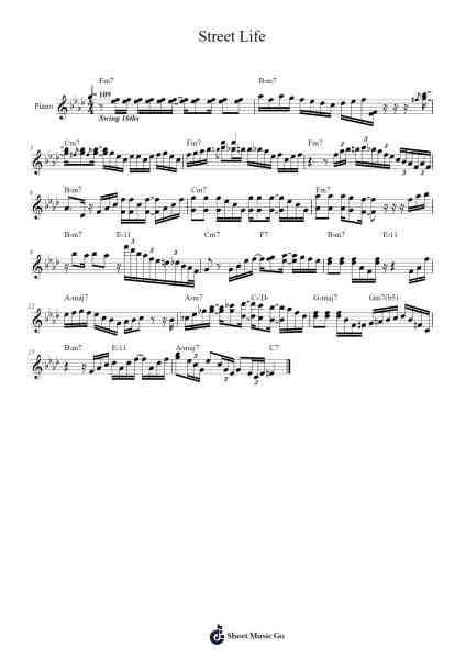 Street Life Sheet Music by Randy Crawford-Arr.Chandys Jehan