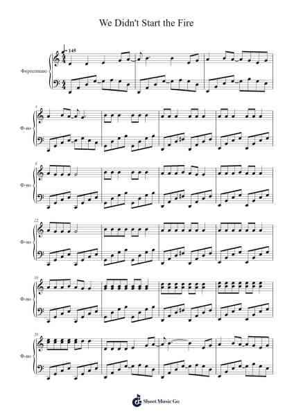 We Didn't Start the Fire Sheet Music by Billy Joel-Arr.Yorktie Phisopp