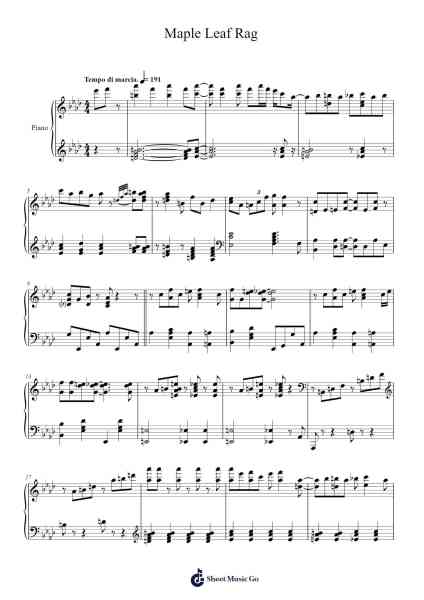 Maple Leaf Rag Sheet Music by Scott Joplin-Arr.Diapenn