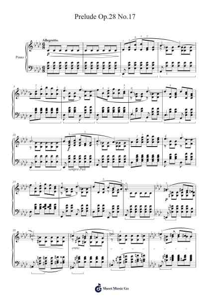 Prelude Op. 28 No. 17 in A Major Sheet Music by Frédéric Chopin-Arr.Yulejah