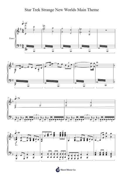 Star Trek Strange New Worlds Main Theme Sheet Music by Jeff Russo-Arr.Sigice