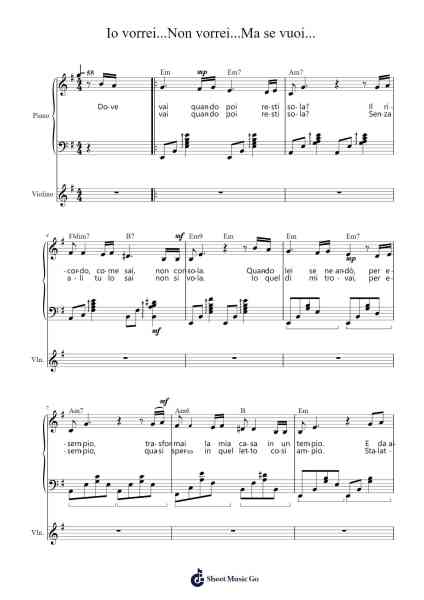 Io vorrei...Non vorrei...Ma se vuoi... Sheet Music by Lucio Battisti-Arr.Handre Raekiel