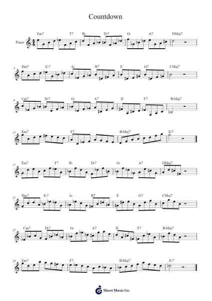 Countdown Sheet Music by John Coltrane-Arr.Alickbush
