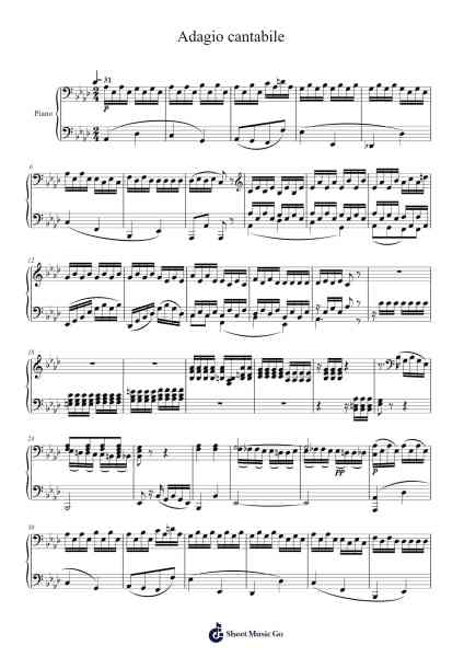 Adagio cantabile Sheet Music by Ludwig van Beethoven-Arr.Kaygill Clarcarr