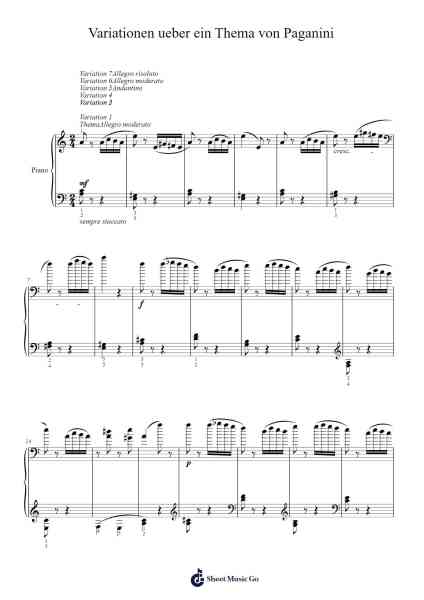Variationen über ein Thema von Paganini, Op. 35 Sheet Music by undefined-Arr.Yetkim Vauglvis