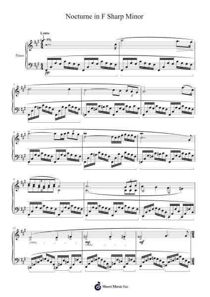 Nocturne in F Sharp Minor Sheet Music by williamjamesw-Arr.Cranemie