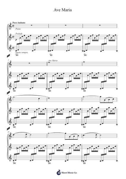 Ave Maria (Prelude in C major BWV 846) - Bach, Gounod Notenblatt von Charles Gounod-Arr.Louann Bonpe