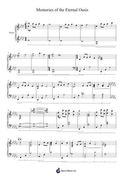 Memories of the Eternal Oasis Sheet Music by Yu-Peng Chen-Arr.Springlynn Agnise