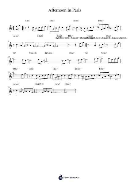 Afternoon In Paris Sheet Music by John Lewis-Arr.Tessliz