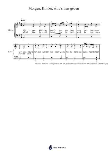 Morgen, Kinder, wird's was geben Sheet Music by Carl Gottlieb Hering-Arr.O'Cakeats Leofunk