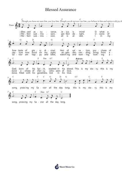 Blessed Assurance Sheet Music by -Arr.Yeapont Trecob