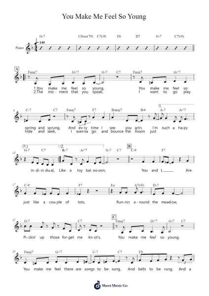 You Make Me Feel So Young Sheet Music by Frank Sinatra-Arr.Lilrald