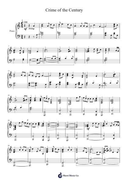 Crime of the Century Sheet Music by Supertramp-Arr.Dukim