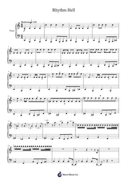 Rhythm Hell Sheet Music by Louie Zong-Arr.Cisraine