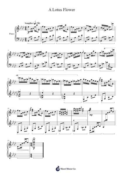 A Lotus Flower Sheet Music by Gilllix-Arr.Calgram Louikim
